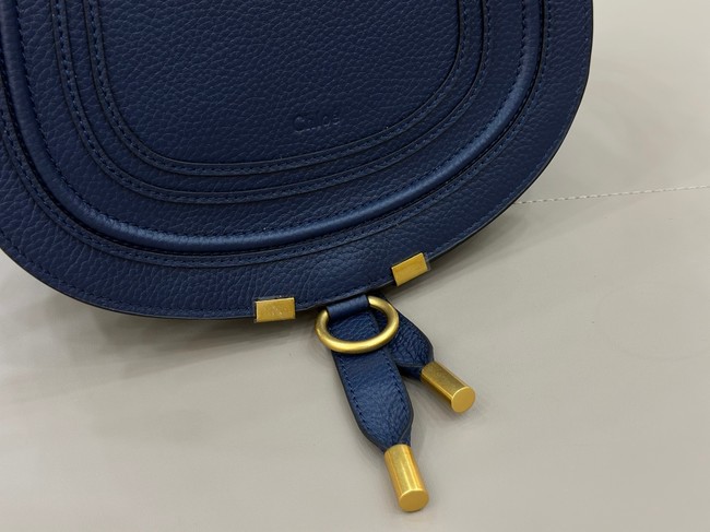 Chloe Grained Calfskin MARCIE saddle bag 31054 dark blue