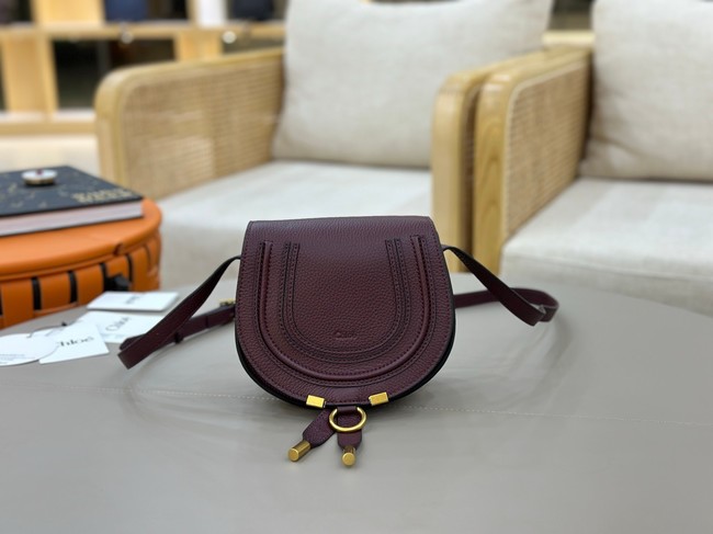 Chloe MARCIE small saddle bag 31053 burgundy