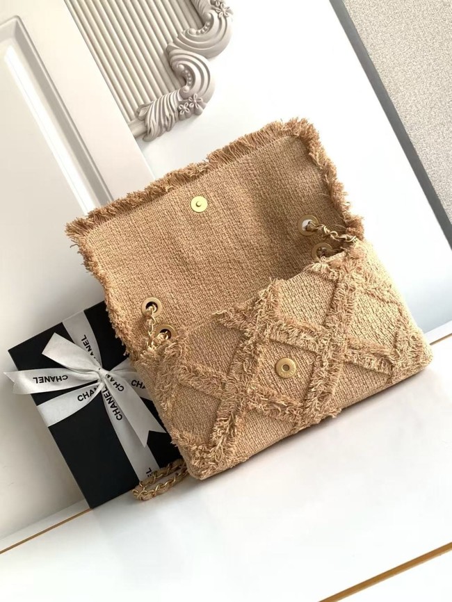 CHANEL small Flap Bag AS0001 Apricot