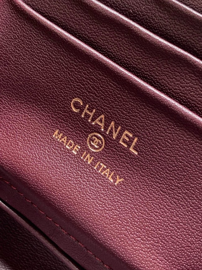 CHANEL velvet Vanity with Chain AP3940 burgundy