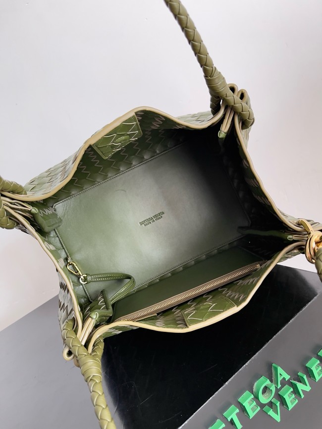 Bottega Veneta Parachute 826212 dark green&Brass finish