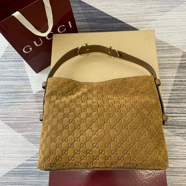 Gucci Beatrix medium tote bag suede 850926 Brown GG