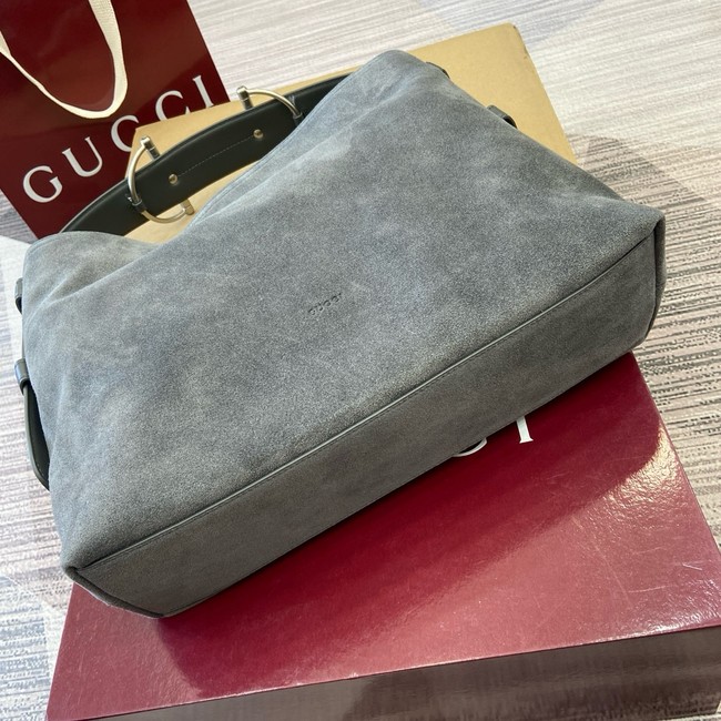 Gucci Beatrix medium tote bag suede 850926 gray