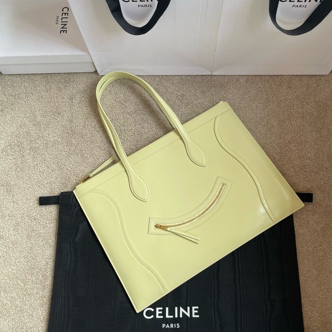 Celine FLAT CABAS NEW LUGGAGE IN GLOSSY CALFSKIN 123963 CITRUS