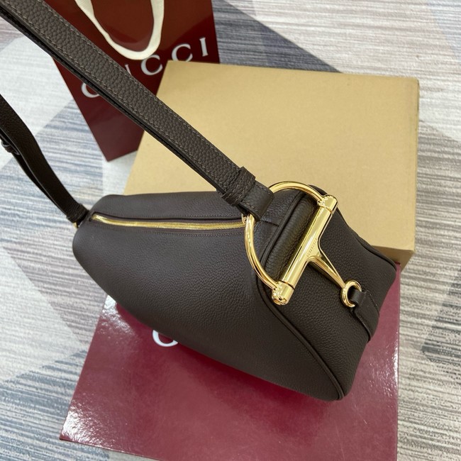 Gucci Half Horsebit medium shoulder bag 860787 dark brown