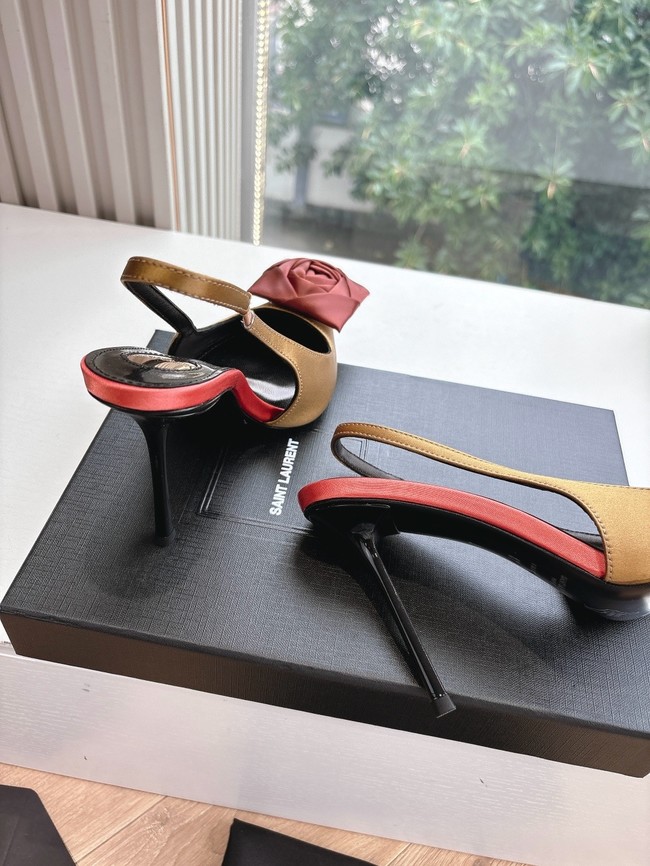 YSL AMALIA slingback pumps in satin crepe 21025-2