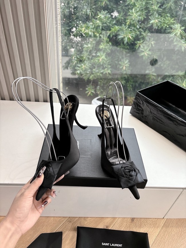 YSL AMALIA slingback pumps in satin crepe 21025-3