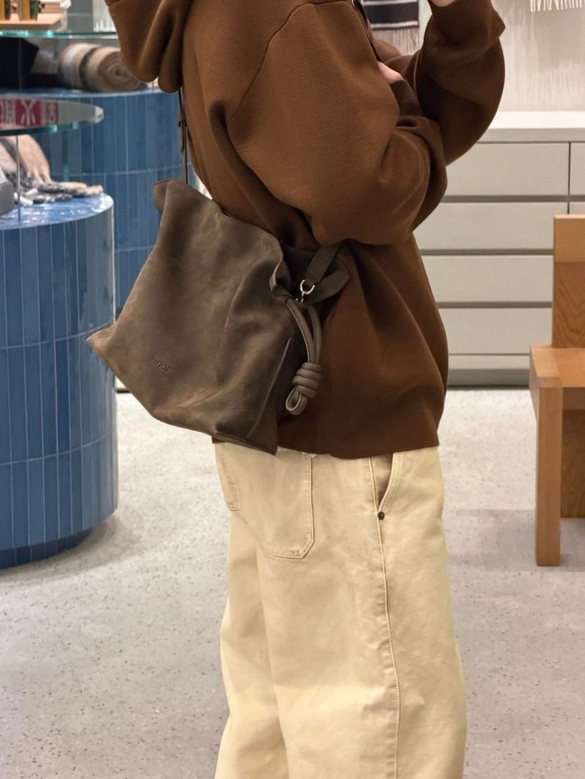 Loewe Flamenco Leather Shoulder Bag 262355 dark brown