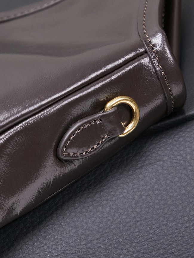 MIUMIU IVY leather handbag 5GB231 Dark brown