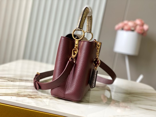 Louis Vuitton Capucines BB M89369 Grenat Red&gold Snake skin