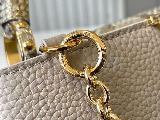 Louis Vuitton Capucines BB M89369 light gray&gold Snake skin
