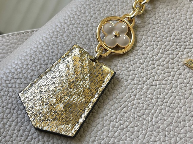 Louis Vuitton Capucines BB M89369 light gray&gold Snake skin