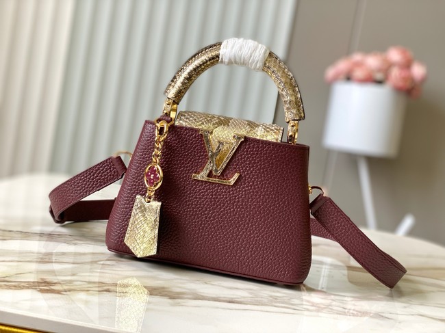 Louis Vuitton Capucines Mini M89369 Grenat Red&gold Snake skin