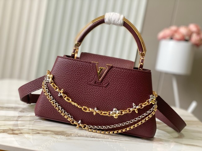 Louis Vuitton Capucines East-West Mini M26345 Grenat Red