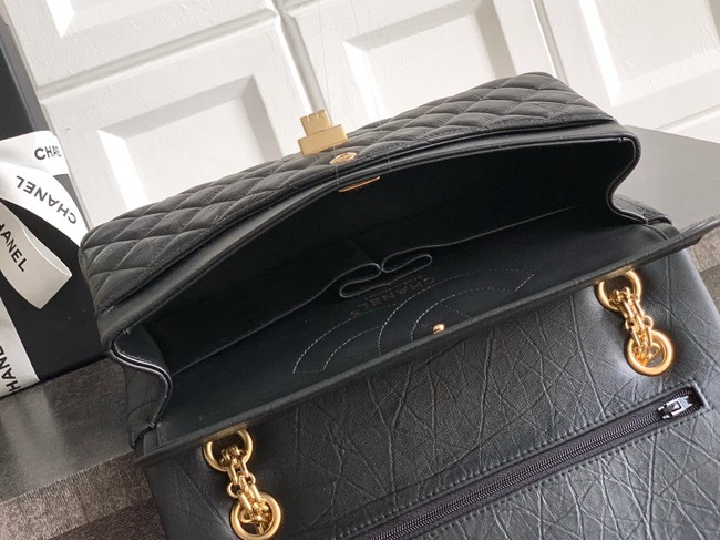 CHANEL Classic Handbag Lambskin CF1112 black&red