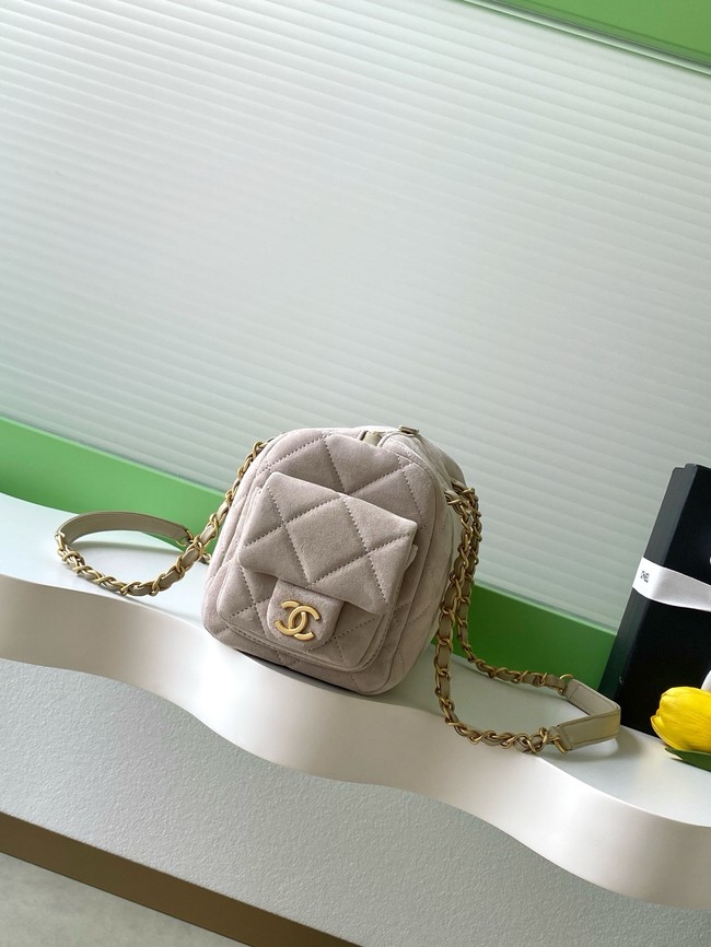 Chanel velvet Bowling Bag AS5791 Cream