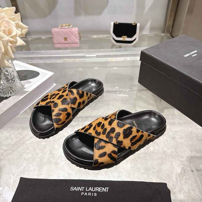 Saint Laurent NICHOLS slides in pony hair leather 08140-1