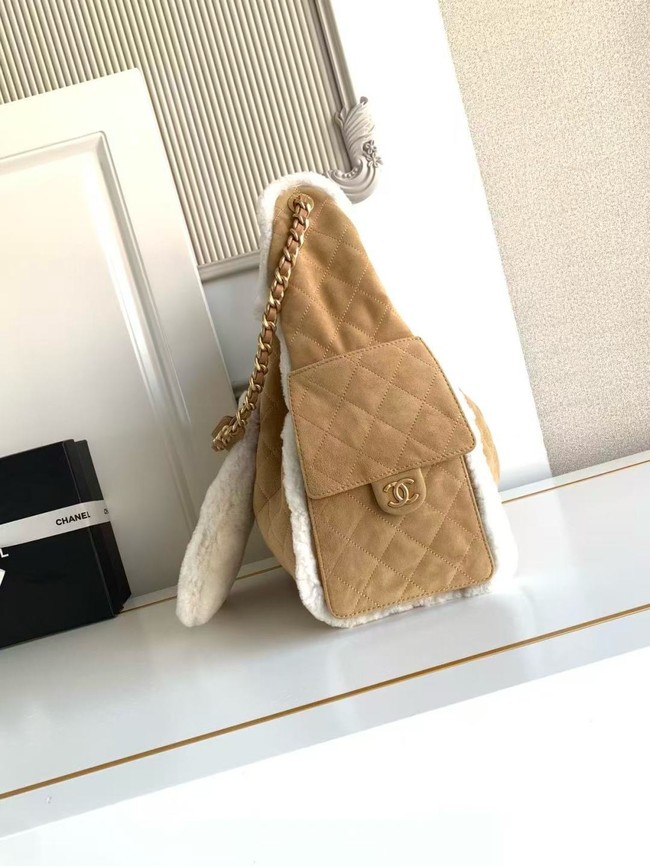 CHANEL 25 Handbag AS5311 Suede Calfskin brown