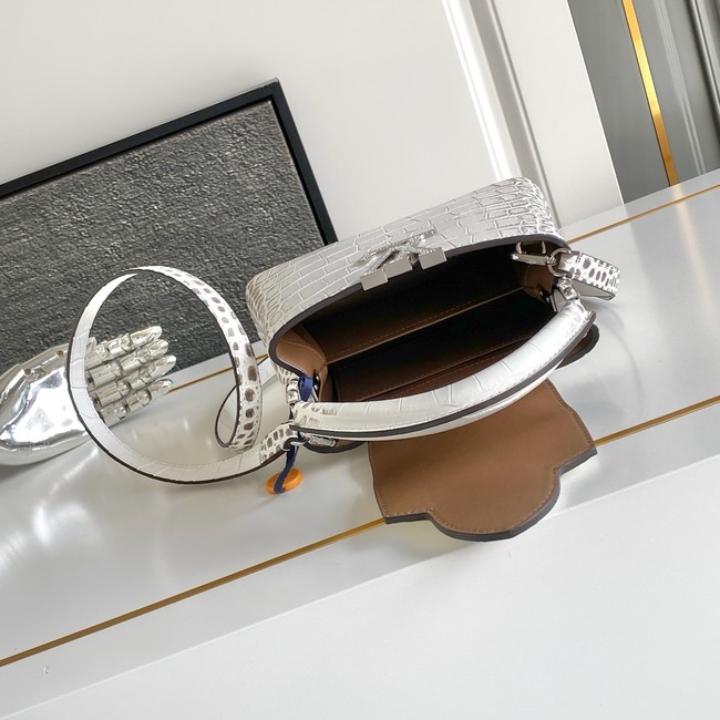 Louis Vuitton Capucines MINI M84713 light gray&crystal