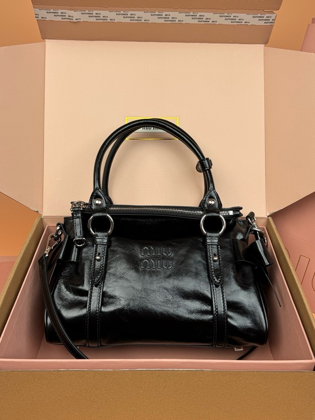 MIU MIU Original Leather Top Handle Bag 3598 black