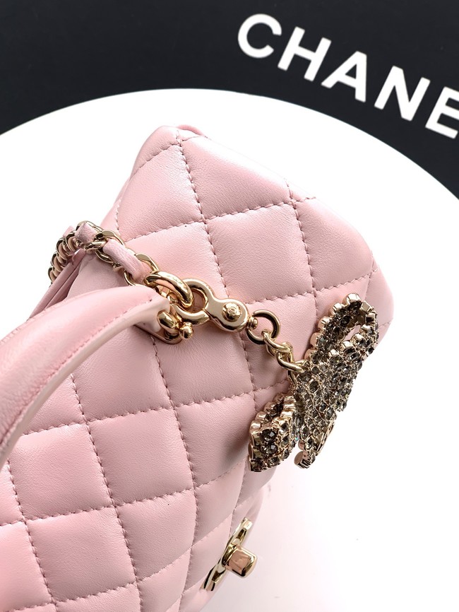 CHANEL Mini Flap Bag with Top Handle AP2431 pink