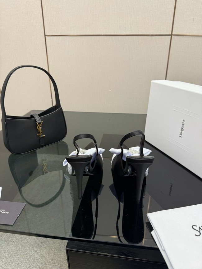 Saint Laurent AMALIA slingback pumps in satin crepe Heel 10.5CM 55726-1