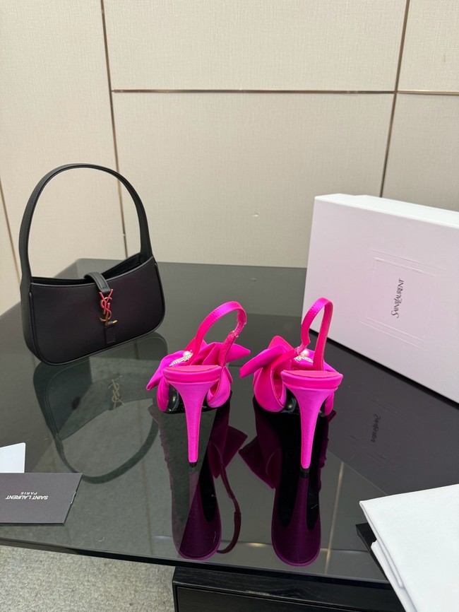 Saint Laurent AMALIA slingback pumps in satin crepe Heel 10.5CM 55726-2