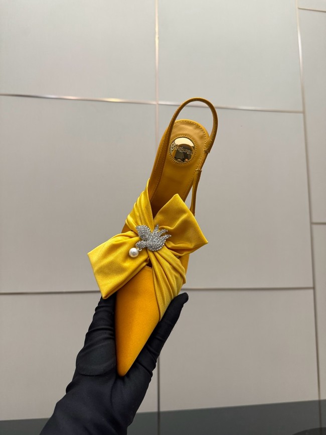 Saint Laurent AMALIA slingback pumps in satin crepe Heel 10.5CM 55726-8