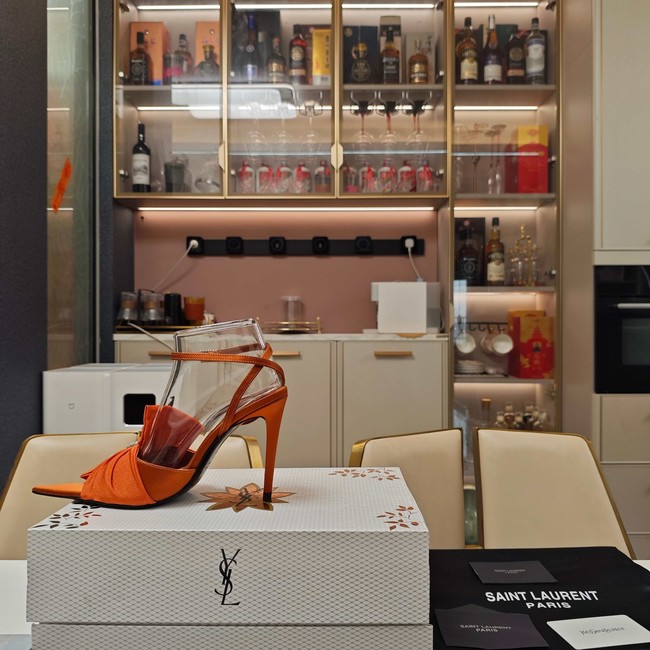 Saint Laurent AMALIA slingback pumps in satin crepe Heel 10.5CM 35964-1