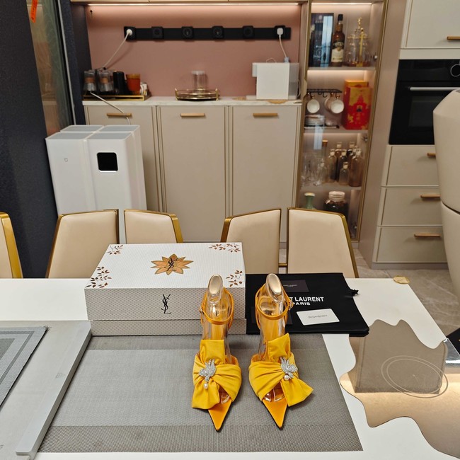 Saint Laurent AMALIA slingback pumps in satin crepe Heel 10.5CM 35964-4