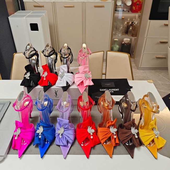 Saint Laurent AMALIA slingback pumps in satin crepe Heel 10.5CM 35964-7