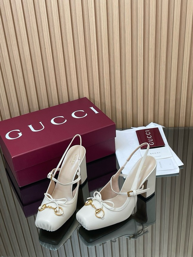 Gucci Womens slingback pump with Horsebit Heel 9.5CM 66924-6