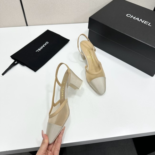 Chanel Slingbacks Mesh & Grosgrain Heel Height 65mm G31318-3