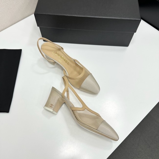 Chanel Slingbacks Mesh & Grosgrain Heel Height 65mm G31318-3