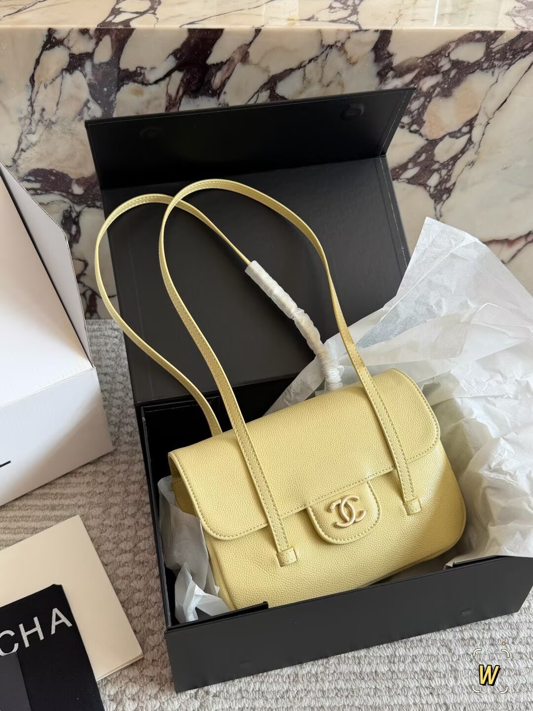 Chanel 26S Preppy Coco Top Handle Bag A53201 Yellow