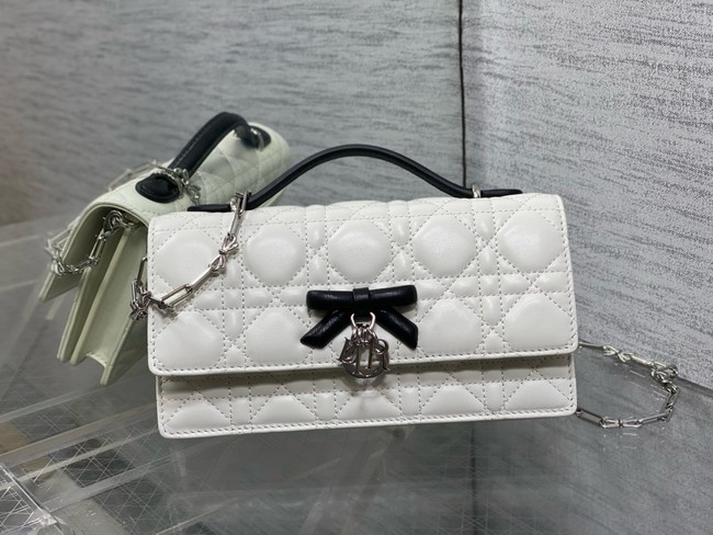 My Dior Mini Bag Cannage Lambskin S0984PU white&black