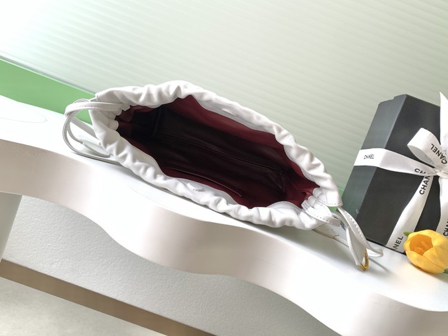 Chanel Lambskin Hobo Bag AS5227 white