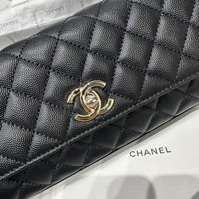 Chanel Maxi Flap Bag With Top Handle AS6091 black& wine red