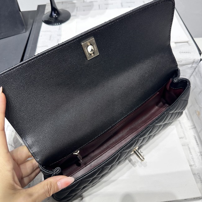 Chanel Maxi Flap Bag With Top Handle AS6091 black& wine red