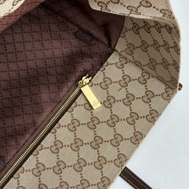 Gucci Large tote bag with charm 875056 dark brown GG canvas