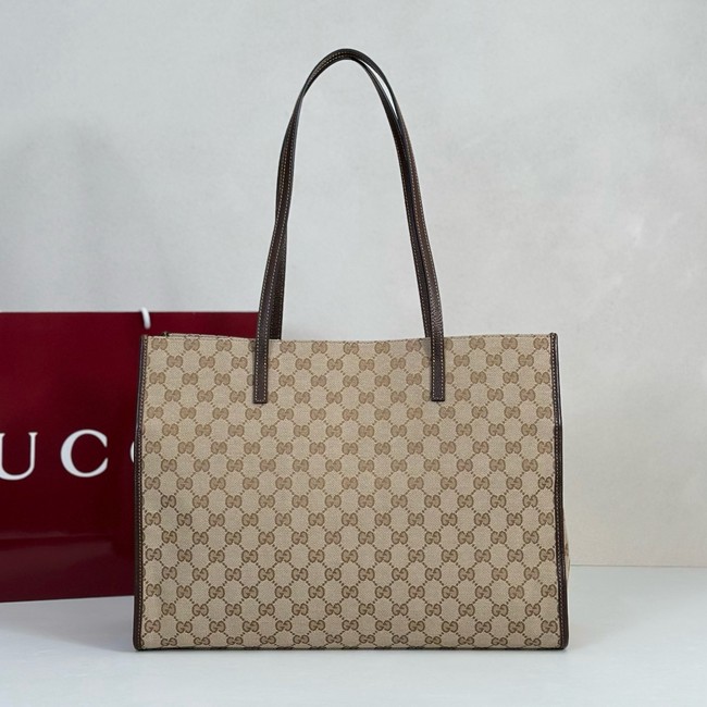 Gucci Large tote bag with charm 875056 dark brown GG canvas