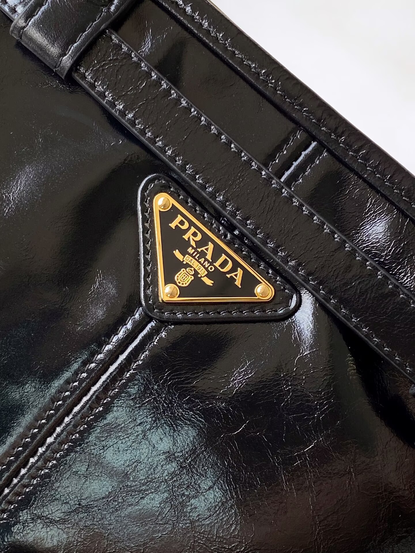 Prada Large Bonnie Leather Tote Bag 1BA439 Black