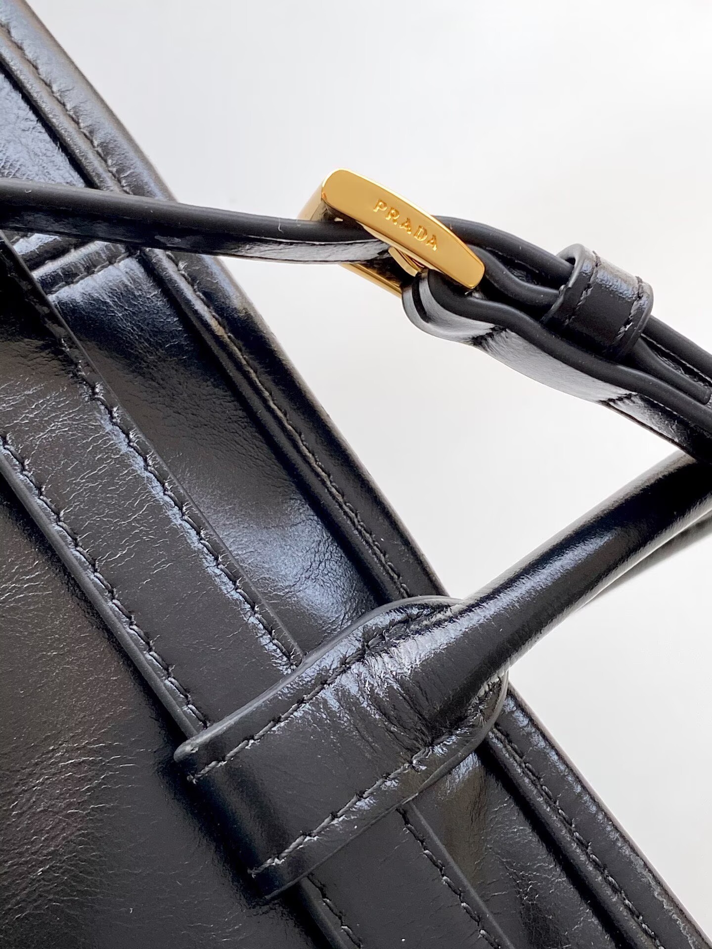 Prada Large Bonnie Leather Tote Bag 1BA439 Black