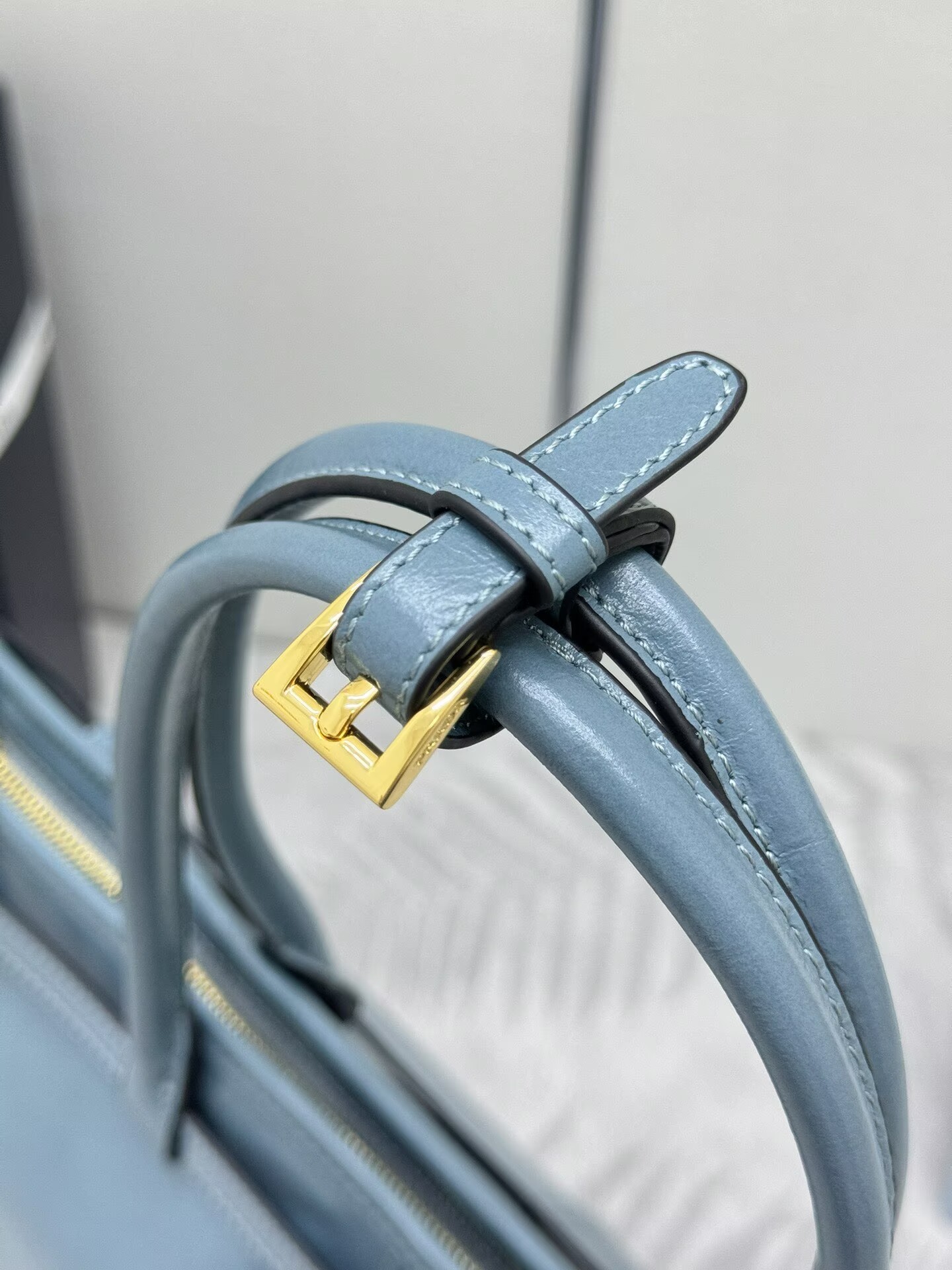 Prada Large Bonnie Leather Tote Bag 1BA439 Blue