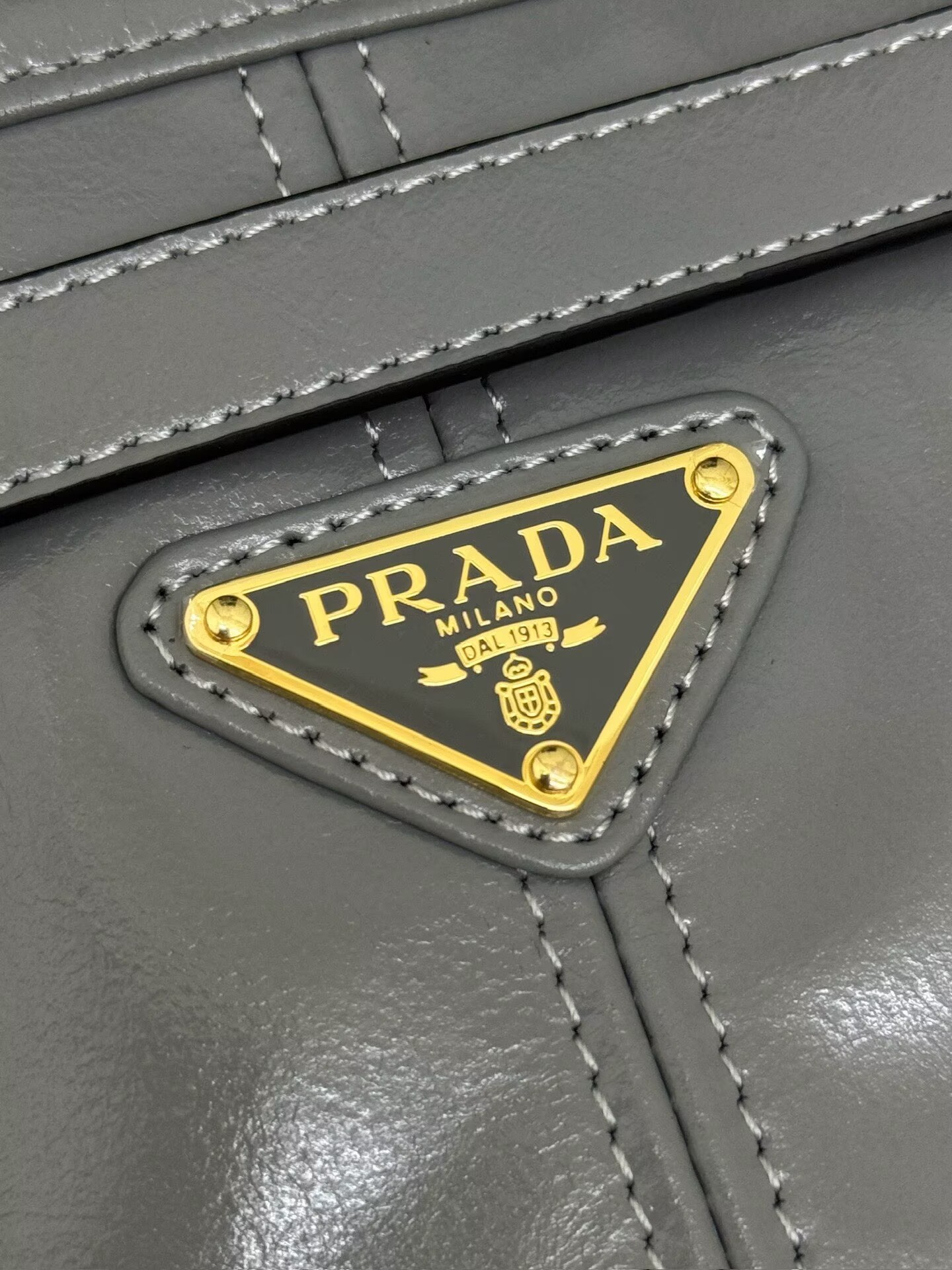 Prada Large Bonnie Leather Tote Bag 1BA439 Gray