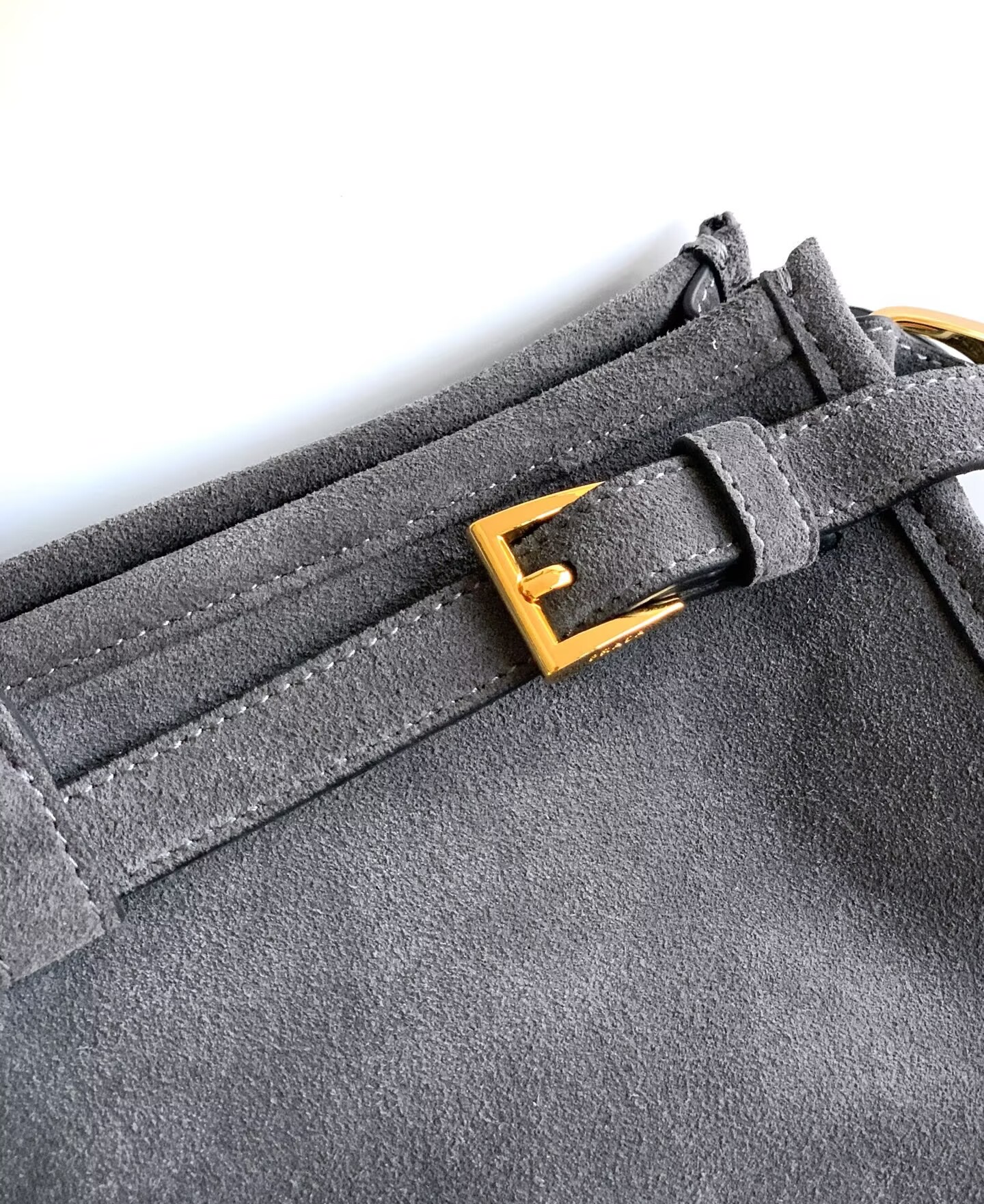 Prada Large Bonnie Suede Tote Bag 1BA439 Gray