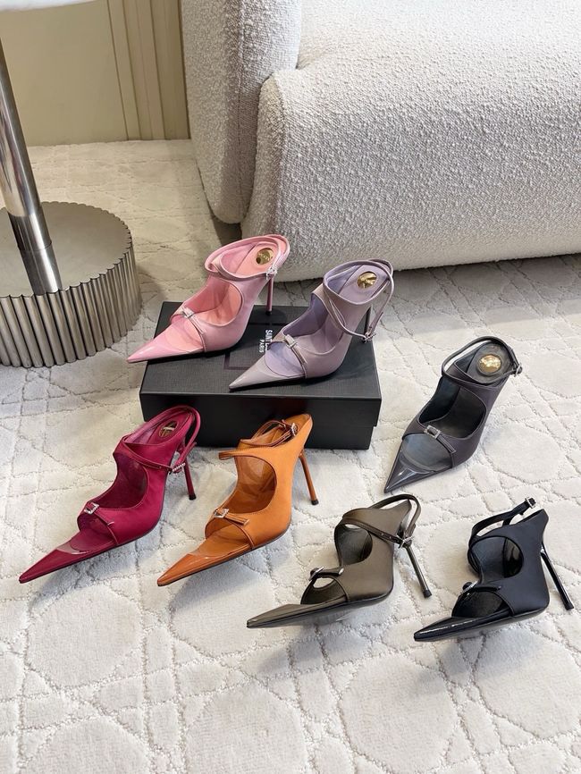 Saint Laurent in satin crepe and rhinestones Heel 10.5CM 69021-2 Saint Laurent in satin crepe and rhinestones Heel 10.5CM 69021-2