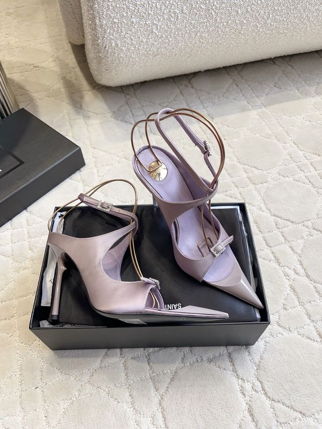 Saint Laurent in satin crepe and rhinestones Heel 10.5CM 69021-2 Saint Laurent in satin crepe and rhinestones Heel 10.5CM 69021-2