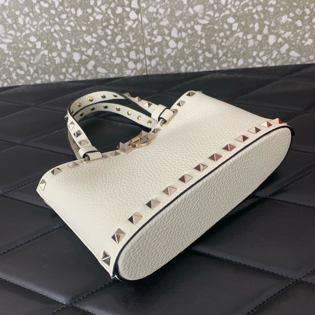 VALENTINO ROCKSTUD mini grained calfskin bag SHI16 Ivory