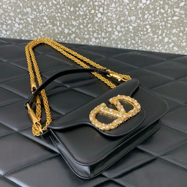 VALENTINO LOCO VLOGO SIGNATURE Small Leather bag WB0K53 BLACK